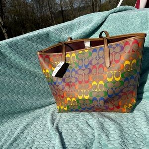 New w/tag Coach Rainbow Pride edition tote